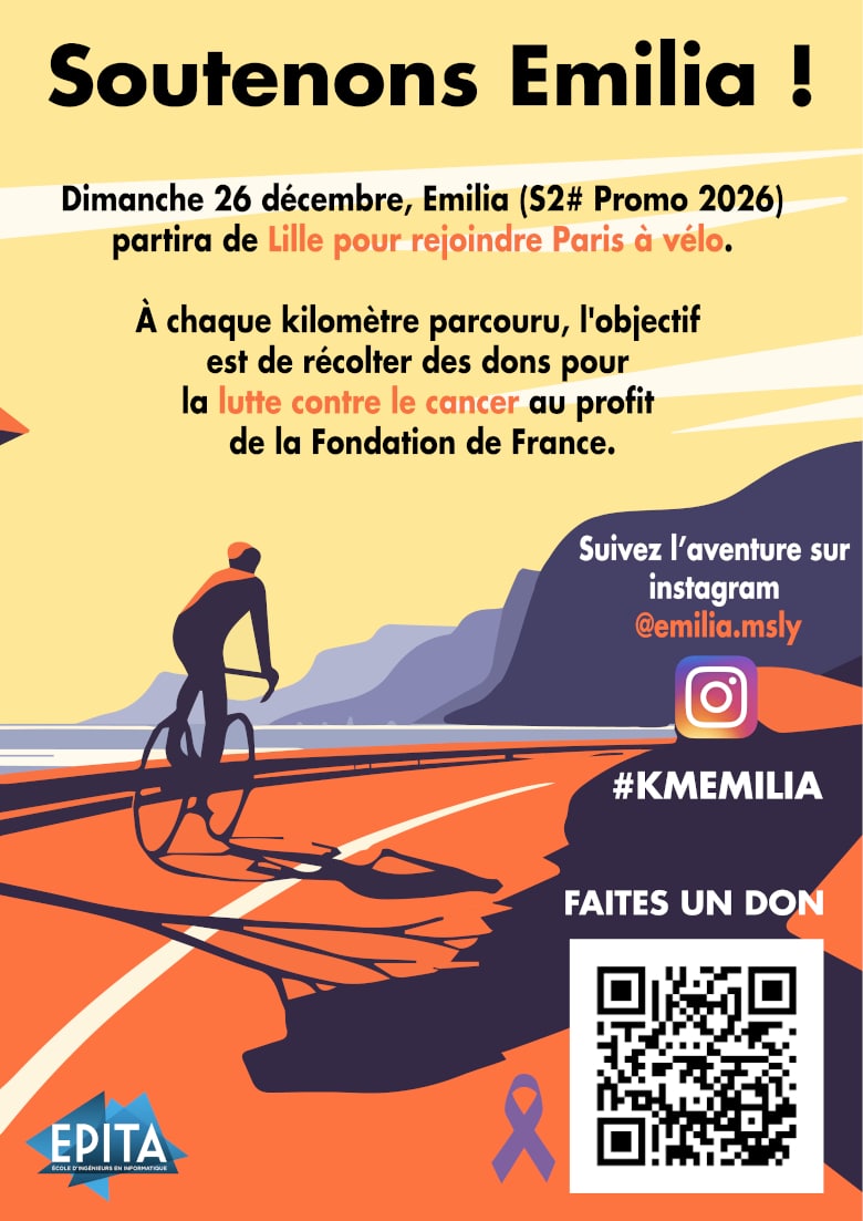 Lutte contre le cancer : soutenez l'initiative d'Emilia Mesellaty (EPITA promo 2026) !
